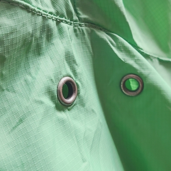 Eddie Bauer | Women's Green & Gray Full Zipper Nylon Rain Jacket (Size Large) - Picture 12 of 15